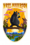 West Jefferson, North Carolina - Black Bear Mid Century Inspired - Contour