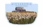 Alexandria, Tennessee - Painterly - Wheat Field & Shack - Contour