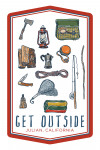 Julian, California - Get Outside - Camping Gear - Icon - Contour