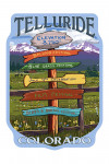 Telluride, Colorado - Festival Destination Signpost - Contour