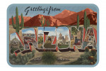 Greetings from Arizona (Cactus with Red Rocks) - Contour