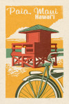 Maui, Hawai'i - Woodblock - Lifeguard