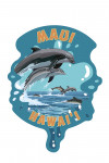 Maui, Hawai'i  - Dolphins Jumping - Contour