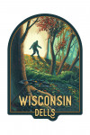 Wisconsin Dells, Wisconsin - Get Outside Series - Wanderer - Bigfoot in Forest - Contour