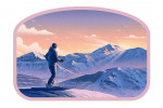 Lithograph - Skier At The Top - Contour