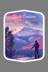 North Carolina - Watercolor Study - Purple Skies - Ski View - Contour