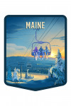 Maine - Lithograph - Chairlift - Contour