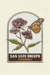 San Luis Obispo, California - Vintage Linework - Monarch