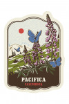 Pacifica, California - Vintage Linework - Mission Blue - Contour