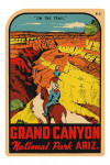 Grand Canyon National Park, Arizona - Vintage Sticker - On the Trail - Contour