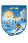 Montana - Lithograph - Night Ski - Contour