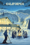 California - Lithograph - Snow Lodge