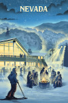 Nevada - Lithograph - Snow Lodge