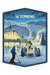 Wyoming - Lithograph - Snow Lodge - Contour