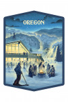 Oregon - Lithograph - Snow Lodge - Contour