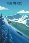 New Mexico - Lithograph - Downhill Skier
