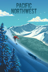 Pacific Northwest - Lithograph - Downhill Skier
