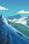 Lithograph - Downhill Skier