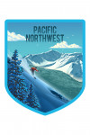 Pacific Northwest - Lithograph - Downhill Skier - Contour
