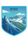 Nevada - Lithograph - Downhill Skier - Contour