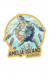 Amelia Island, Florida - Graphic Pastel - Sea Turtle - Contour