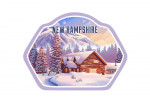 New Hampshire - Lithograph - Mountain Lodge - Winter Scene - Contour