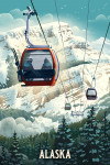Alaska - Lithograph - Gondola - Orange