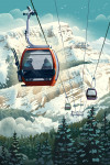 Lithograph - Gondola - Orange