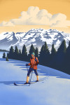 Lithograph - Cross Country Skier