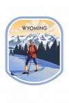 Wyoming - Lithograph - Cross Country Skier - Contour