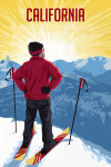 California - Painterly - Skier At Sunrise