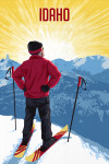 Idaho - Painterly - Skier At Sunrise