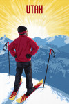 Utah - Painterly - Skier At Sunrise