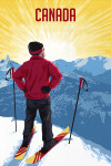 Canada - Painterly - Skier At Sunrise