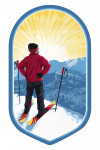 Painterly - Skier At Sunrise - Contour