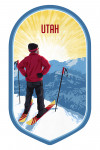 Utah - Painterly - Skier At Sunrise - Contour