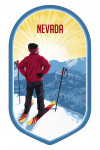 Nevada - Painterly - Skier At Sunrise - Contour