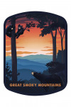 Great Smoky Mountains - Black Bear Family - Sunset - Contour