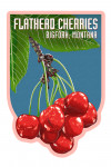 Bigfork, Montana - Letterpress - Flathead Cherries - Contour