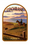 Cochrane, Alberta - Cowboy & Horse - Contour