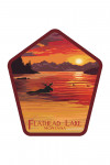 Flathead Lake, Montana - Painterly - Moose at Sunset - Contour