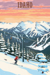 Idaho - Painterly - Winter Skiers