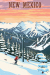 New Mexico - Painterly - Winter Skiers