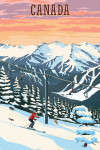 Canada - Painterly - Winter Skiers