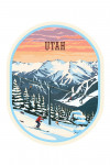 Utah - Painterly - Winter Skiers - Contour