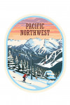 Pacific Northwest - Painterly - Winter Skiers - Contour
