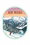 New Mexico - Painterly - Winter Skiers - Contour