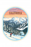 California - Painterly - Winter Skiers - Contour