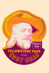 Vintage Sticker - Buffalo Bill - Yellowstone National Park - Portrait Silhouette