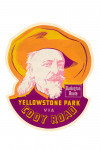 Vintage Sticker - Buffalo Bill - Yellowstone National Park - Portrait Silhouette - Contour